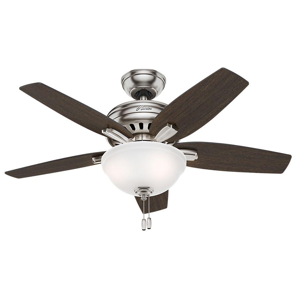 Hunter Newsome 42 In Indoor Low Profile Brushed Nickel Ceiling Fan With Light For Sale Online Ebay