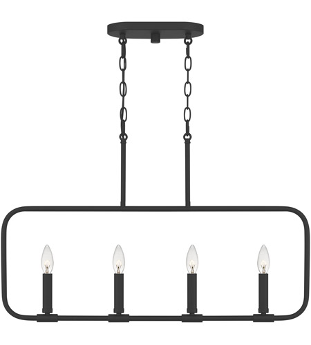 Abner 4-Light Linear Chandelier in Matte Black