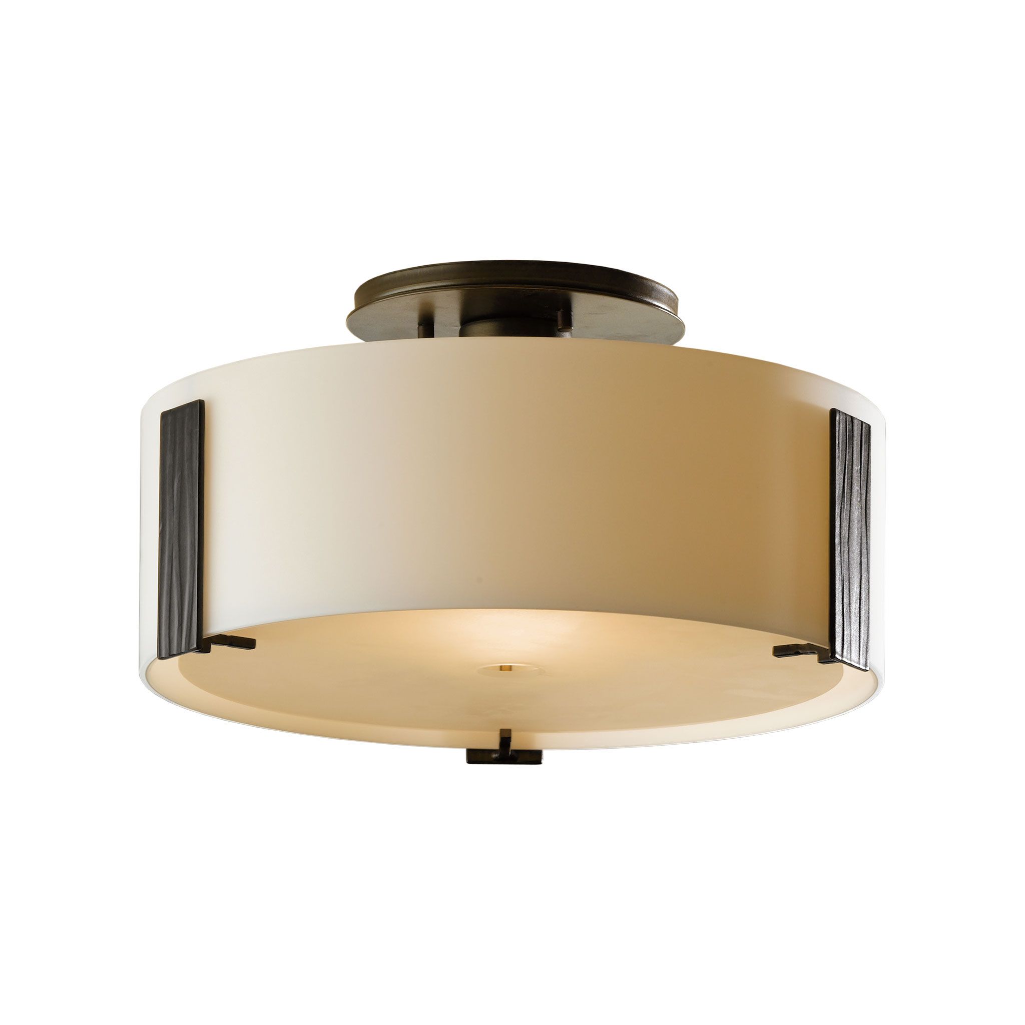 Hubbardton Forge 12 Impressions Ceiling Light In Burnished Steel