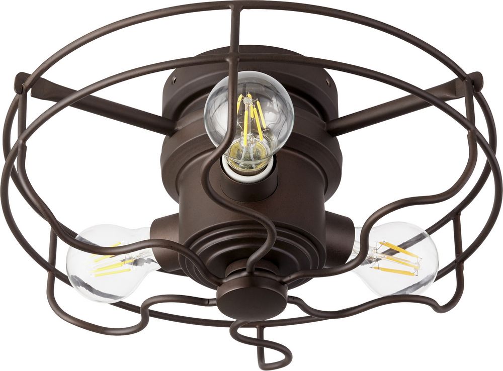 Quorum Windmill 3 Light 14 Indoor Outdoor Ceiling Fan Light Kit In Oiled Bronze