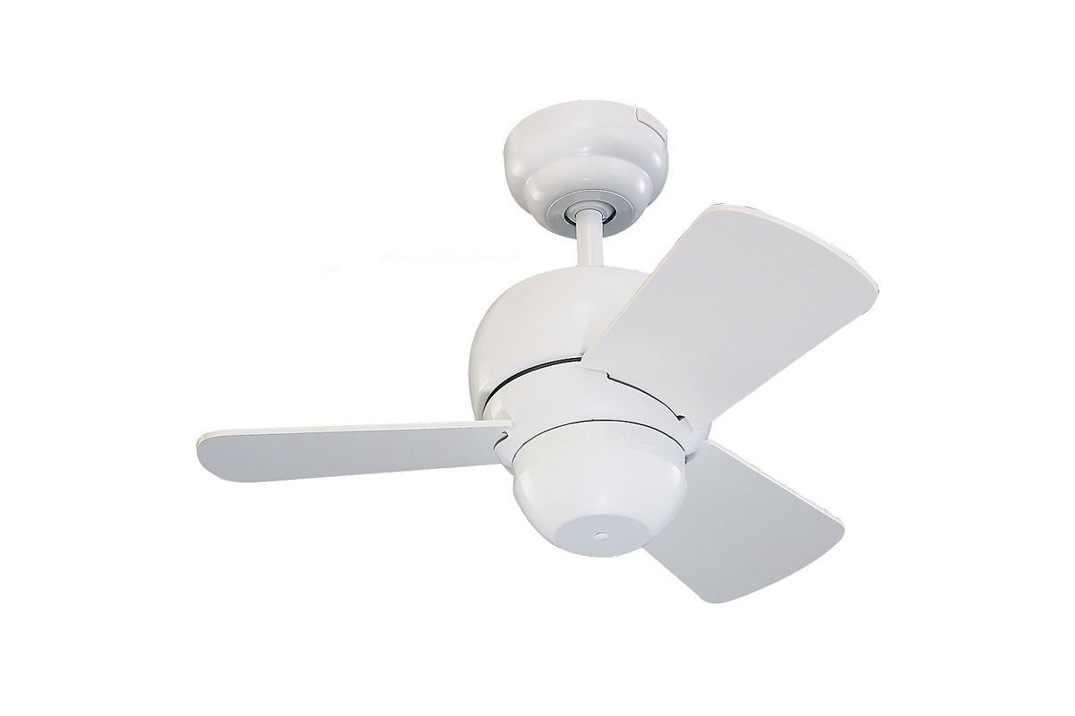 Monte Carlo 24 Micro 24 Fan Damp Rated Ceiling Fan In White