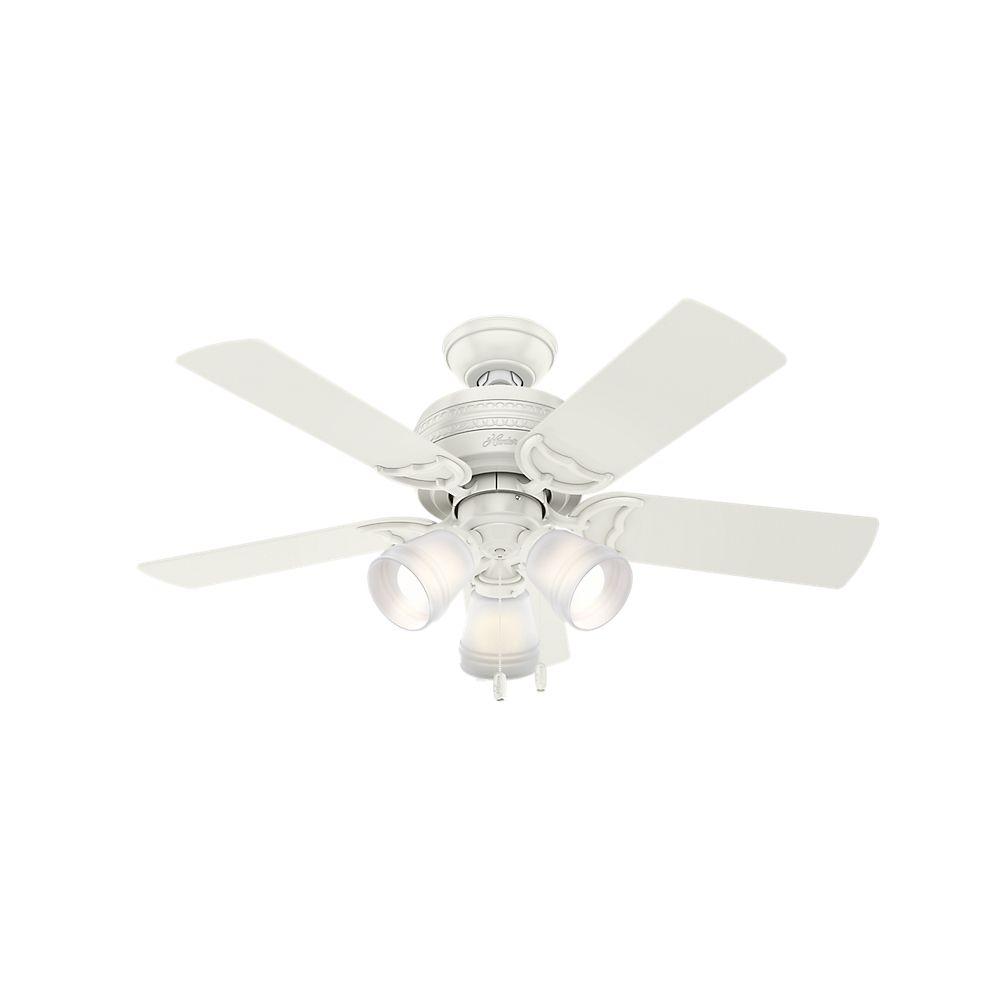 Hunter Prim 3 Light 42 Indoor Ceiling Fan In Fresh White