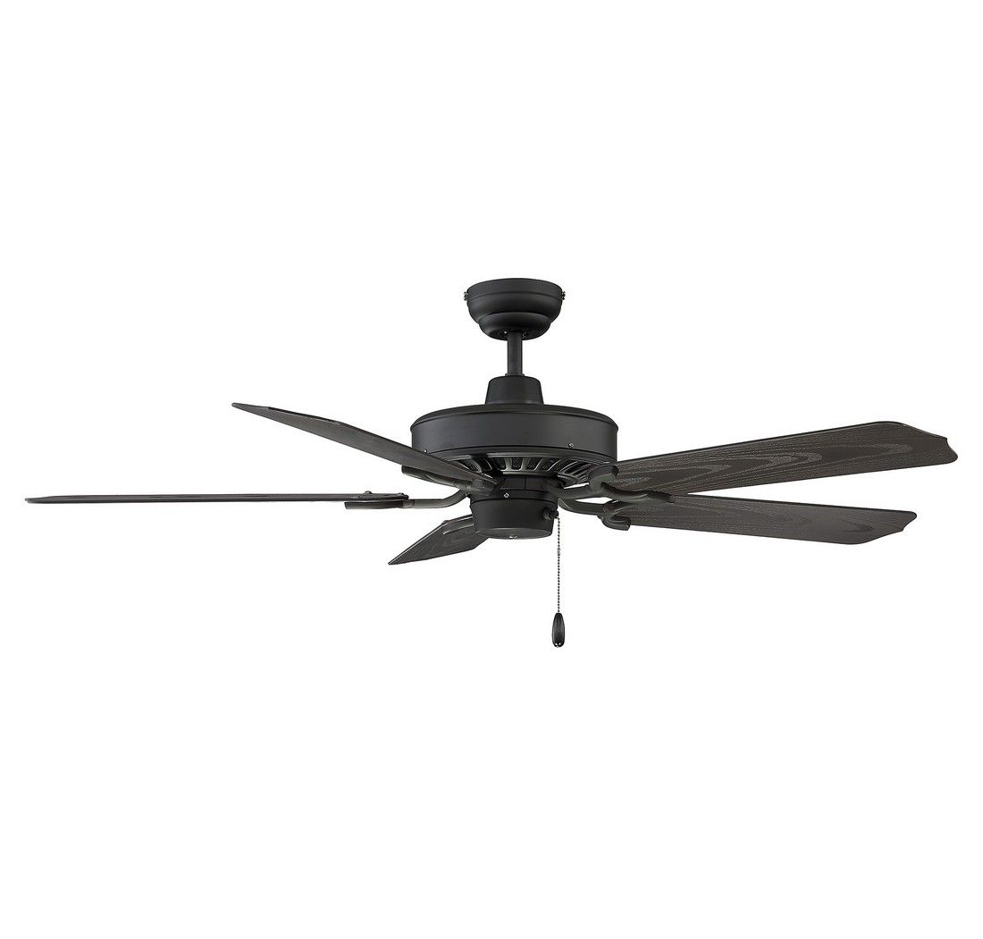 Savoy House Lancer 52 Indoor Outdoor Ceiling Fan In Flat Black