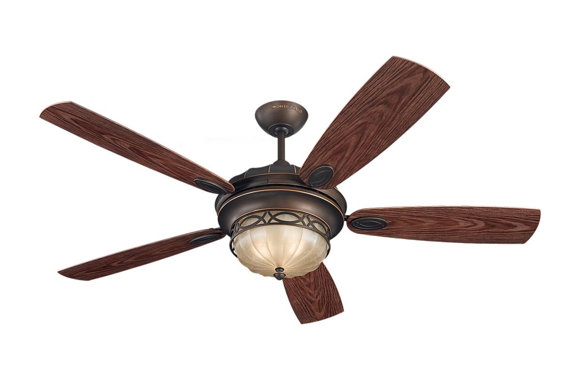 Monte Carlo 56 Drawing Room Outdoor Wet Rated Ceiling Fan In Roman Bronze