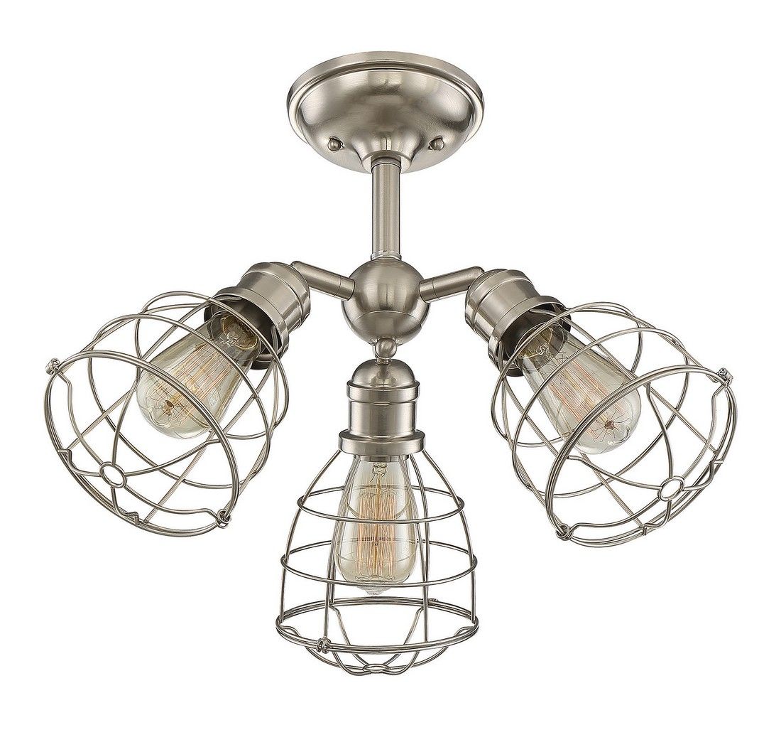 Savoy House Scout 3 Light Adjustable Ceiling Light In Satin Nickel