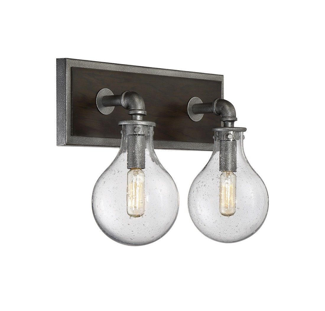 Savoy House Dansk 2 Light Bathroom Vanity Light In Galvanized Metal