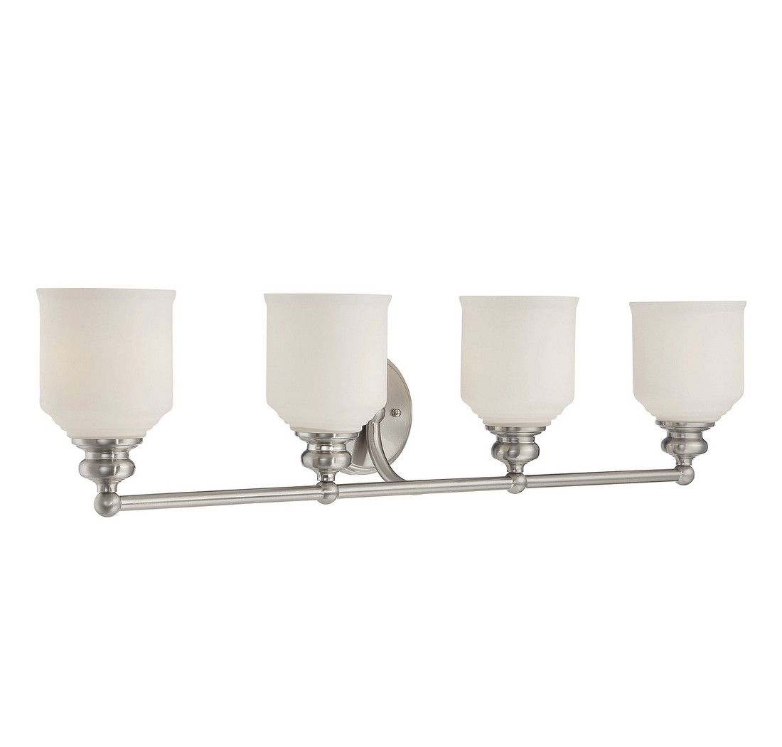 Savoy House Melrose 4 Light Bathroom Vanity Light In Satin Nickel