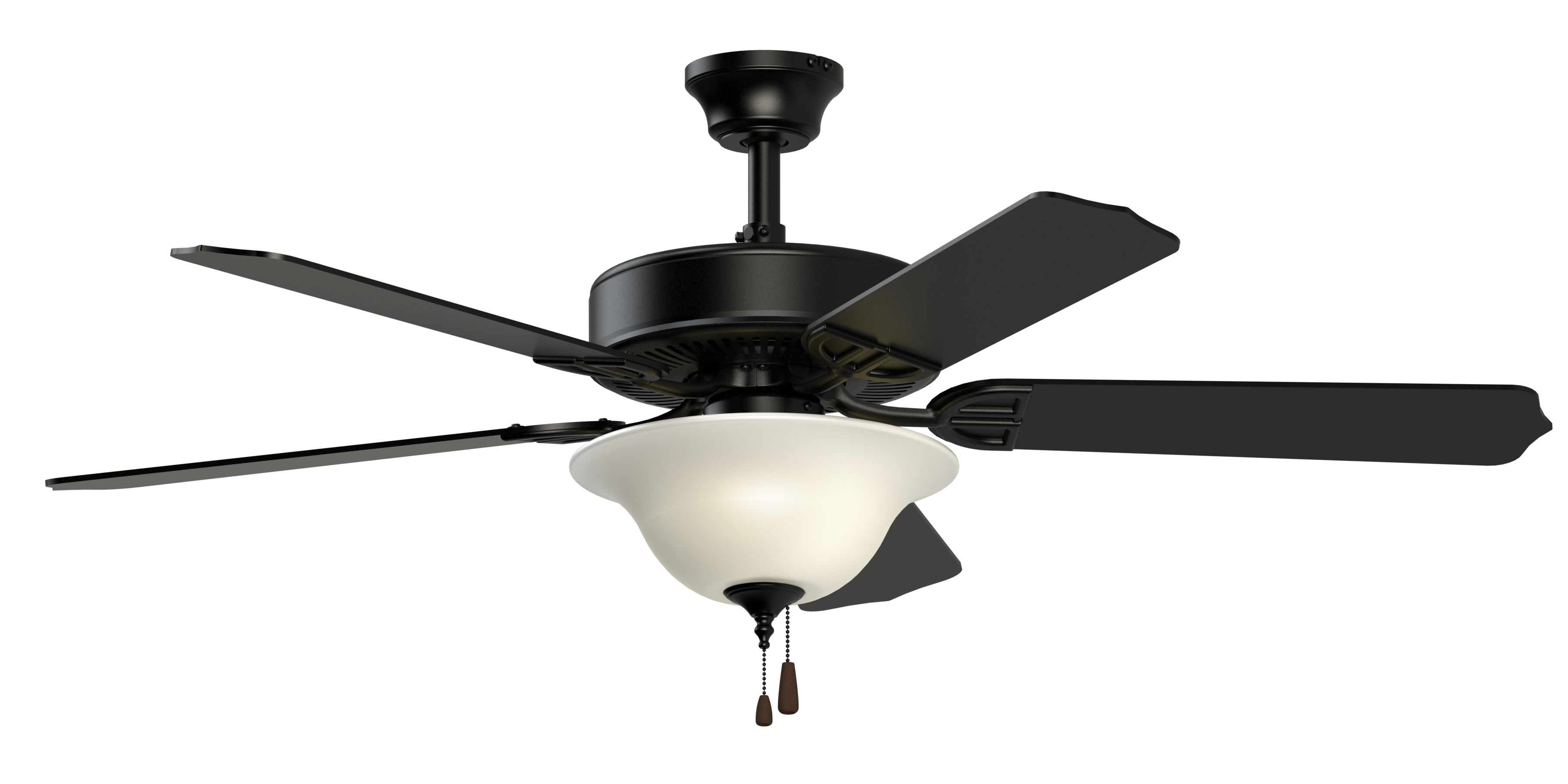 Fanimation Aire Decor Bowl 3 Light 52 Led Indoor Ceiling Fan In Black With Frosted White Glass