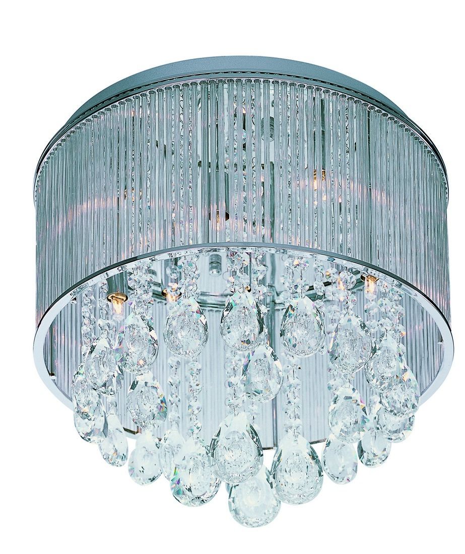 Et2 Gala 16 5 9 Light Clear Glass Flush Mount In Polished Chrome