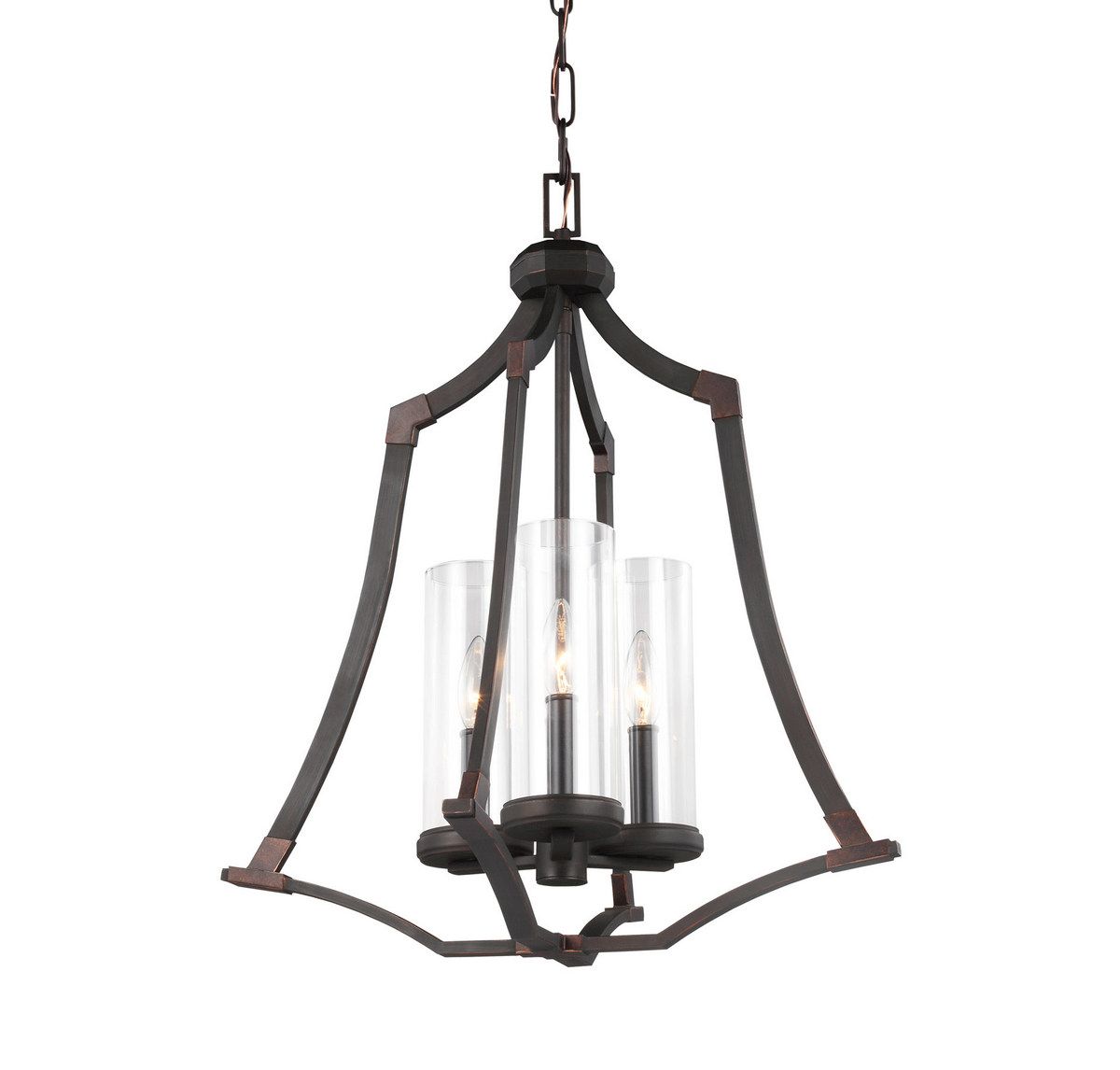 Feiss Jacksboro 3-Light Foyer Chandelier in Dark Antique ...