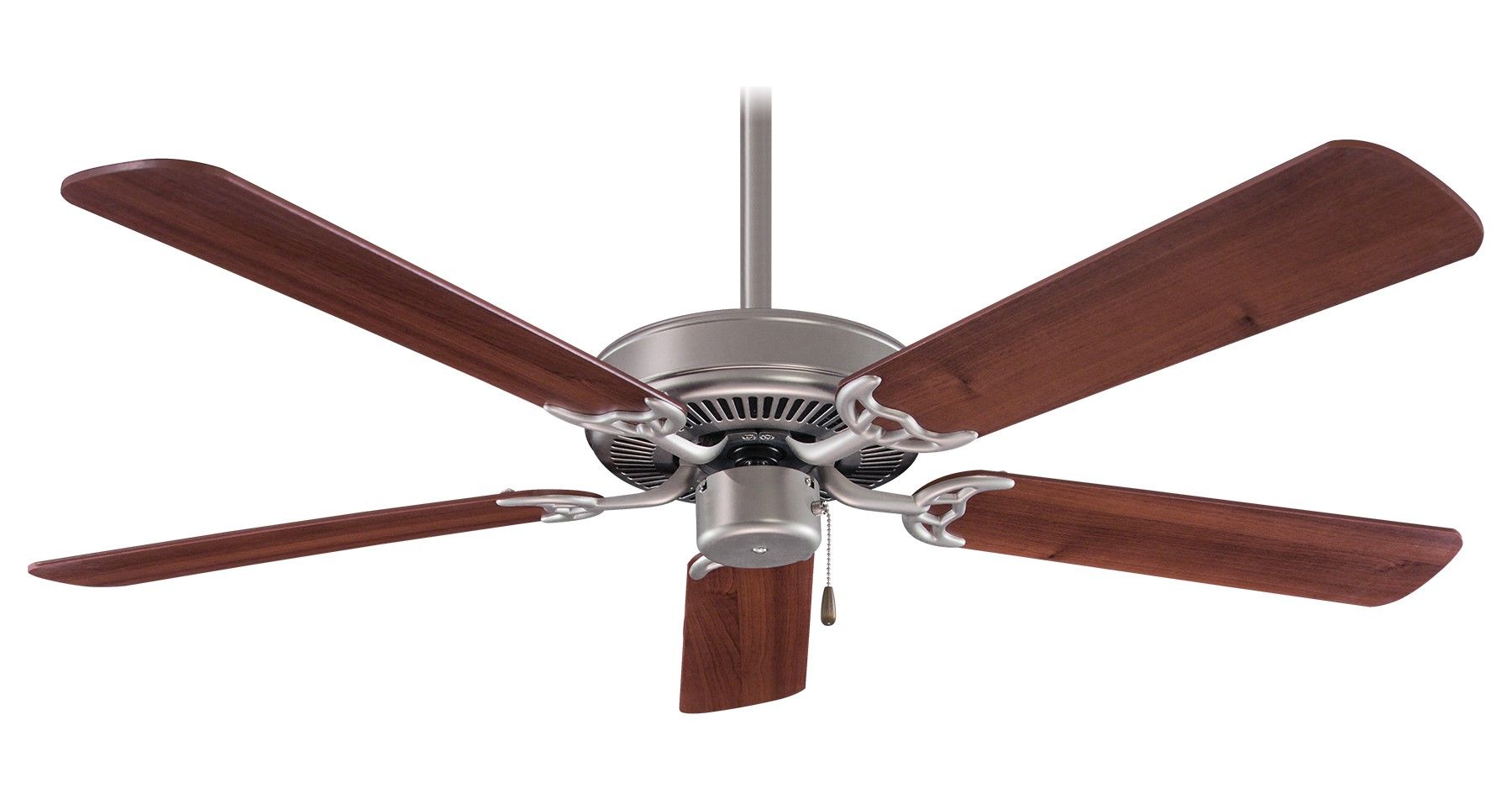 Minka Aire Contractor 42 Ceiling Fan In Brushed Steel W Dark Walnut