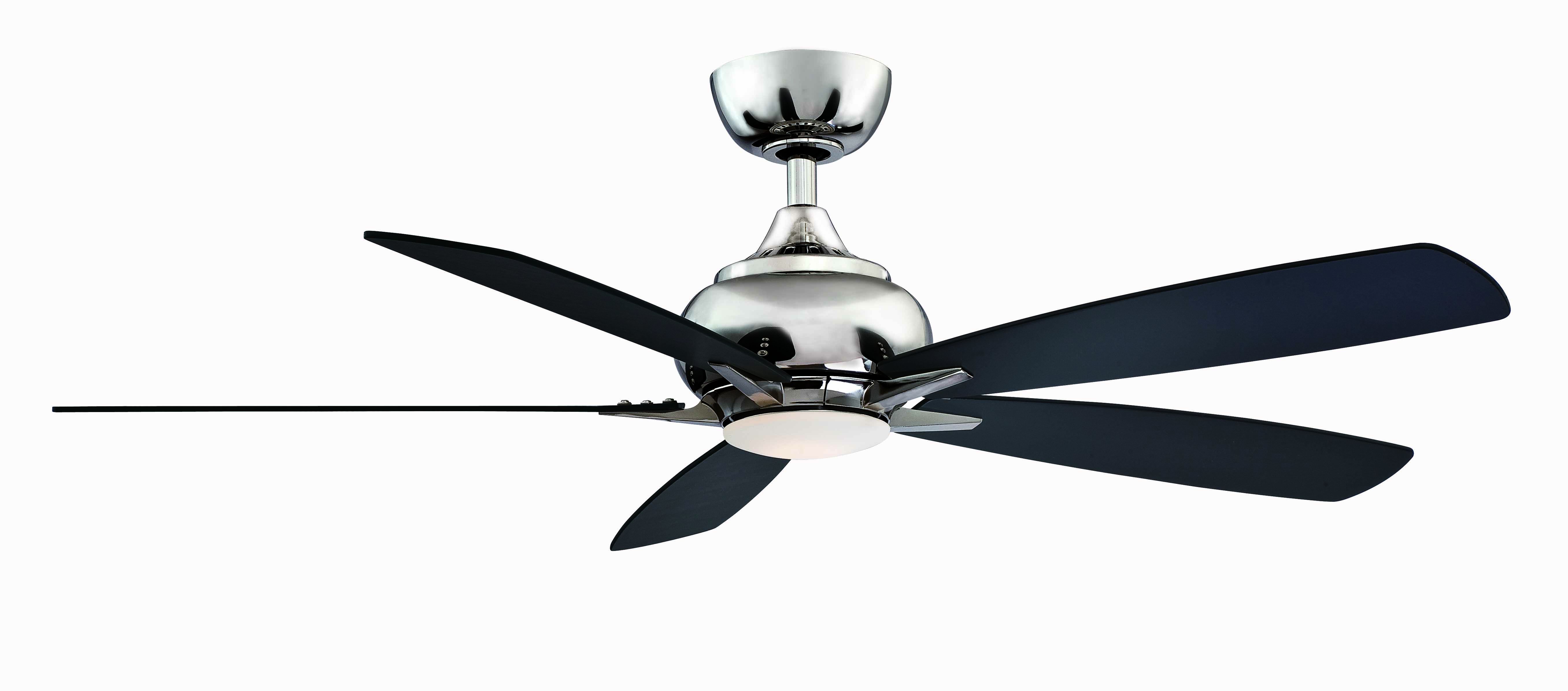 Fanimation Doren 52 Led Indoor Ceiling Fan In Polished Nickel With Opal Frosted Glass