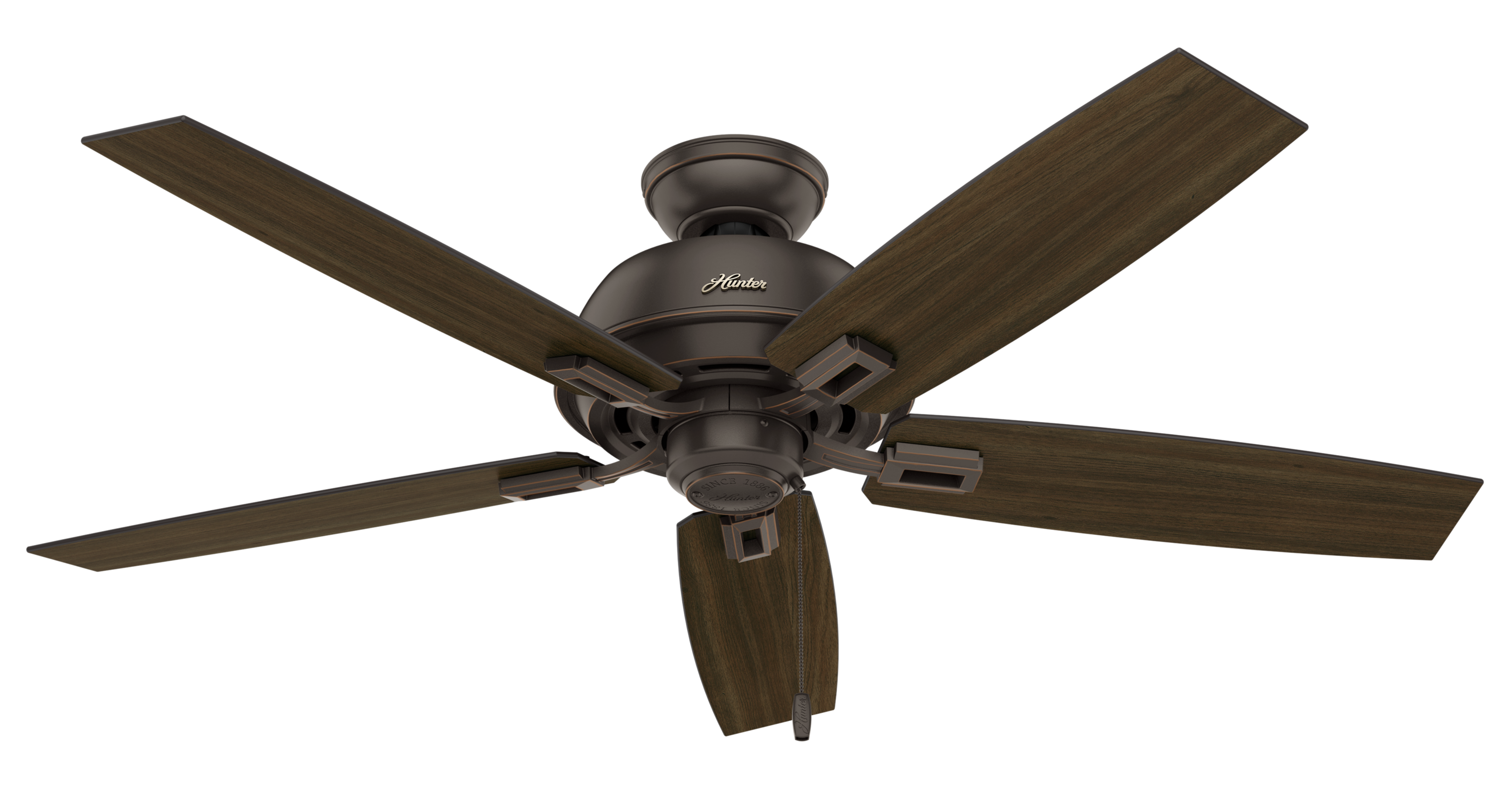 Hunter Donegan 3-Light 52" Indoor Ceiling Fan in Onyx ...