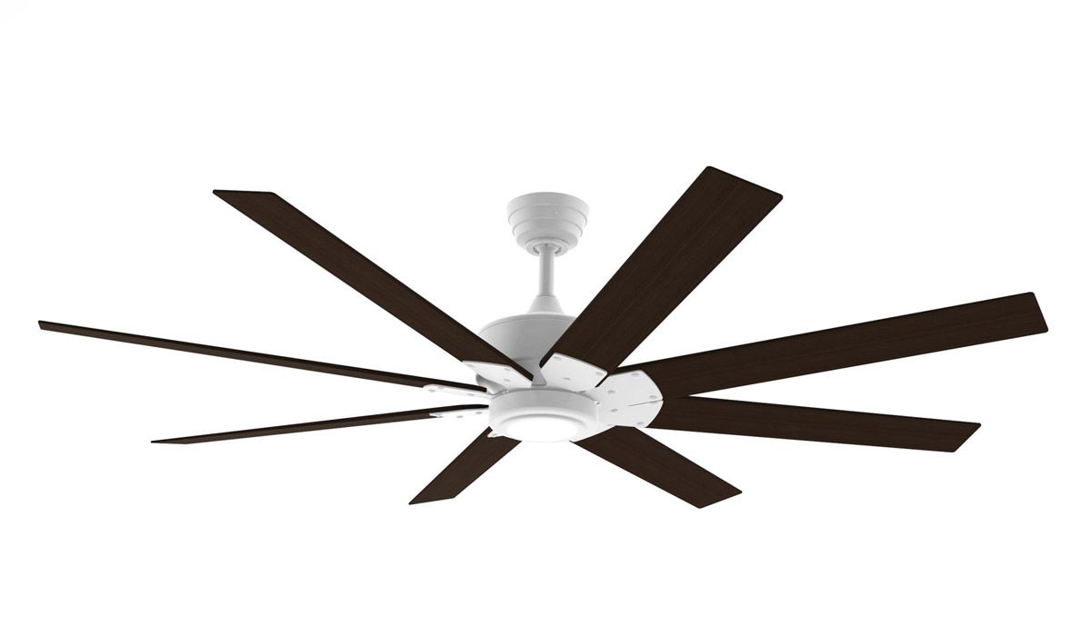 Fanimation Levon Custom 8 Blade Ceiling Fan Dc Motor Only In Matte White