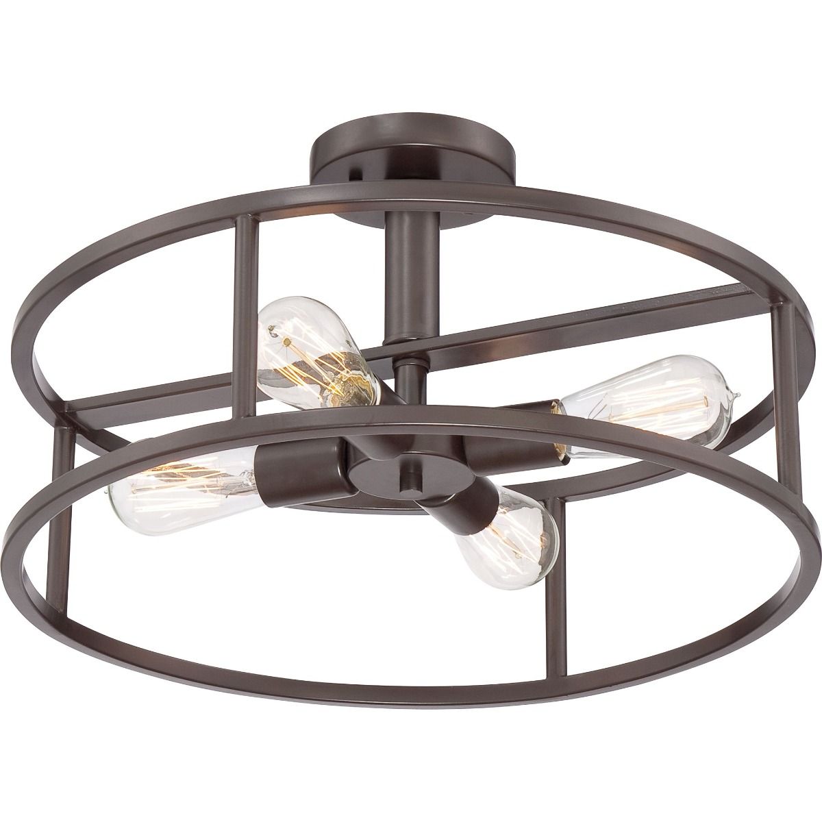 Quoizel New Harbor 4 Light Semi Flush Ceiling Light In Western Bronze