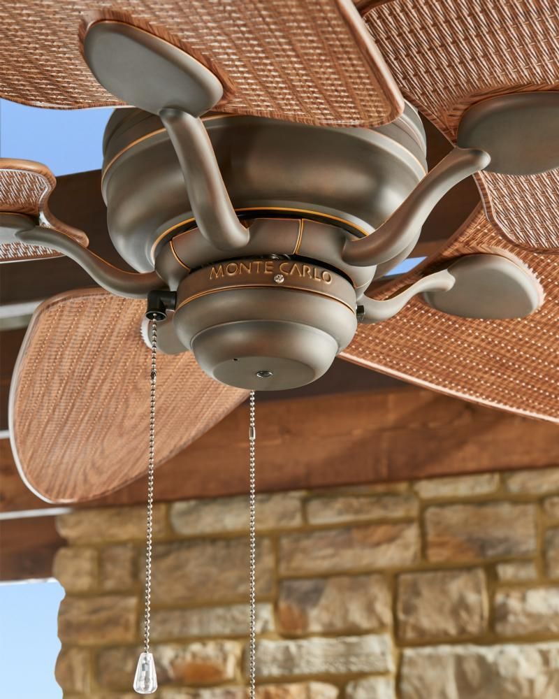 Monte Carlo 56 Peninsula Indoor Outdoor Wet Rated Ceiling Fan In Roman Bronze