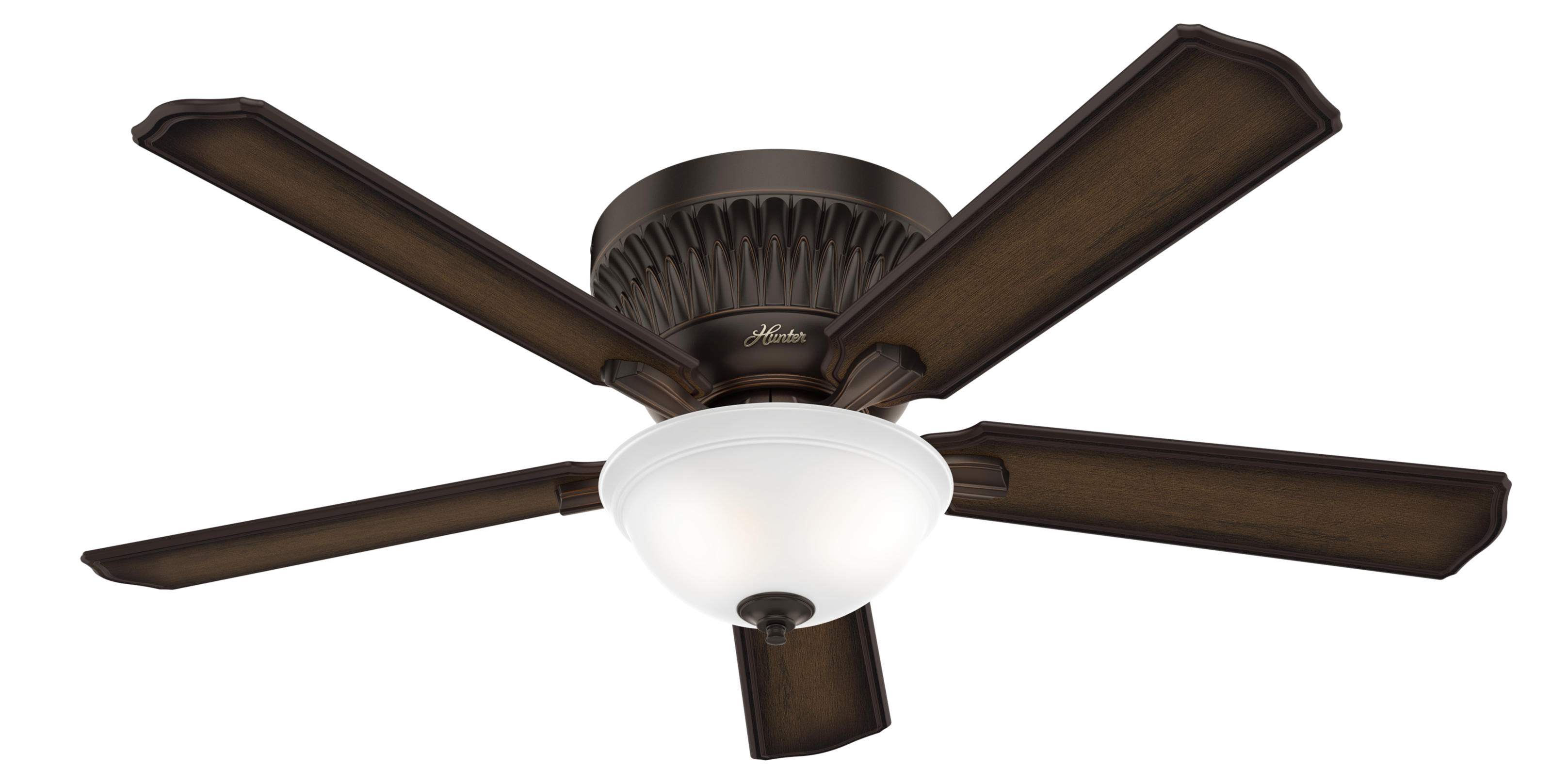 Hunter Chauncey Low Profile 2 Light 54 Indoor Ceiling Fan In Onyx Bengal