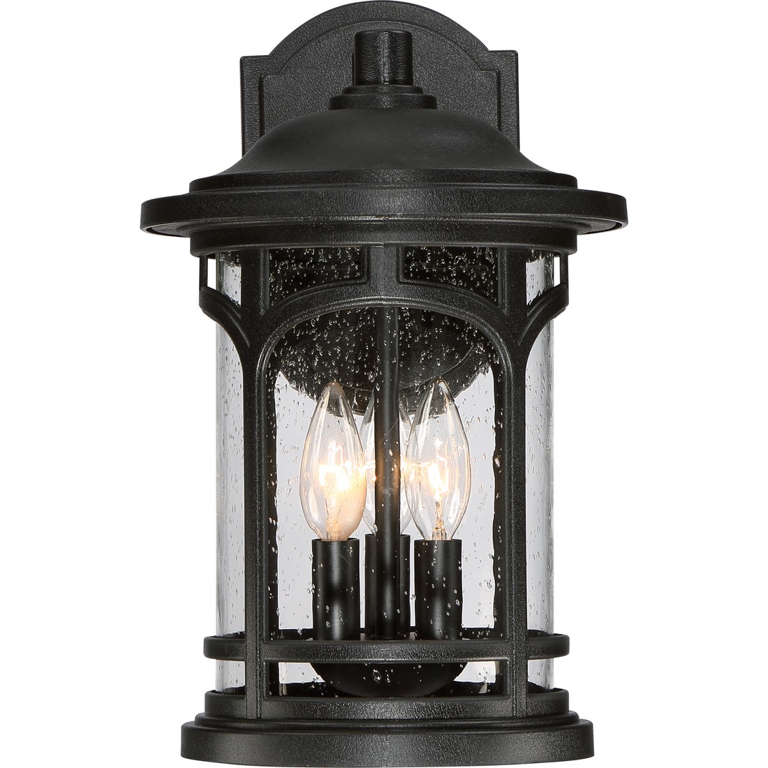 Marblehead 3-Light Outdoor Wall Lantern in Mystic Black