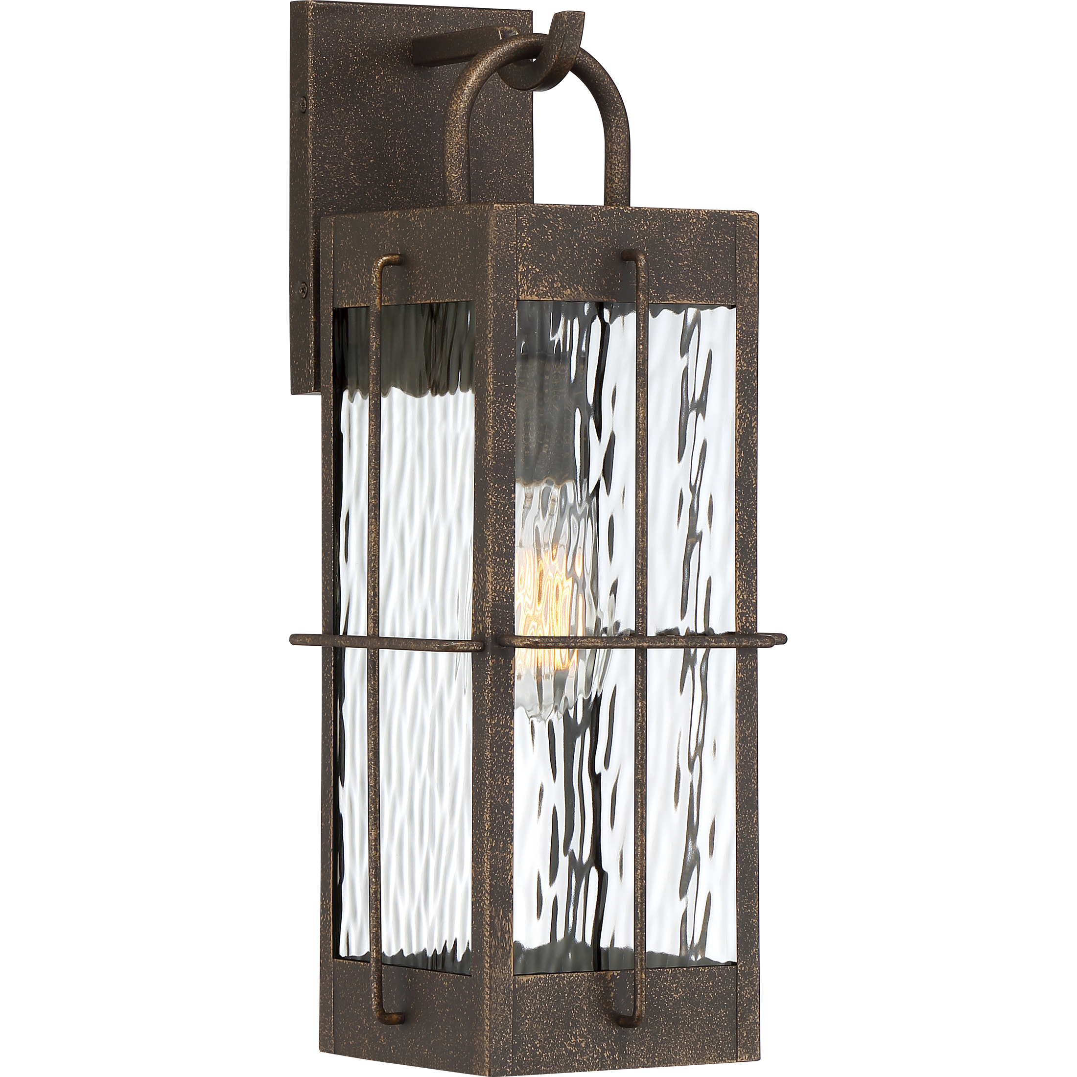 Ward 1-Light Outdoor Wall Lantern in Gilded Bronze