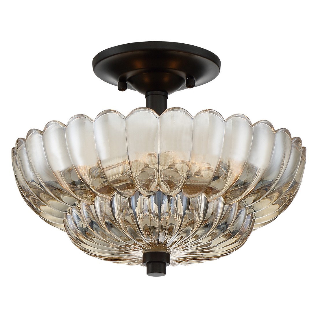 Whitecap 3-Light Semi-Flush Mount in Mottled Cocoa